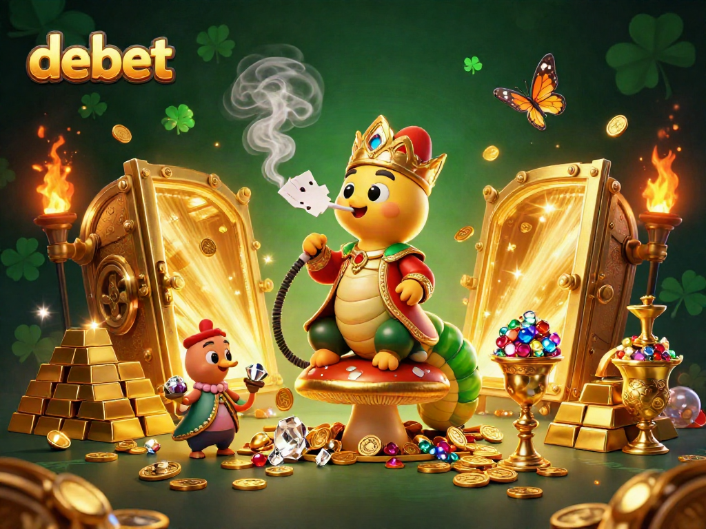 Experience the thrill of debet with a vibrant, packed 3D casino illustration featuring the centerpiece caterpillar sultan.