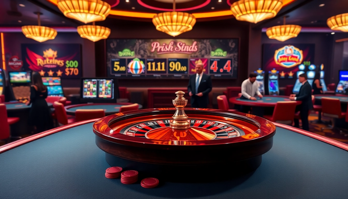 Experience the thrill of gambling at https://hitclub4.app/ with a stunning roulette table scene.