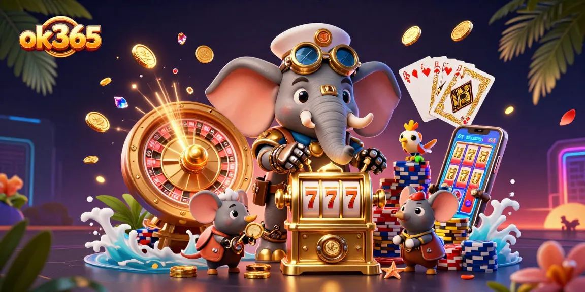 Engage with ok365's dynamic casino world featuring steampunk elements and vibrant gaming excitement.