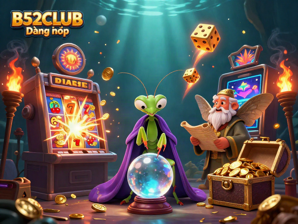 Experience B52CLUB Đăng nhập with a colorful casino-themed 3D illustration featuring exciting game elements.