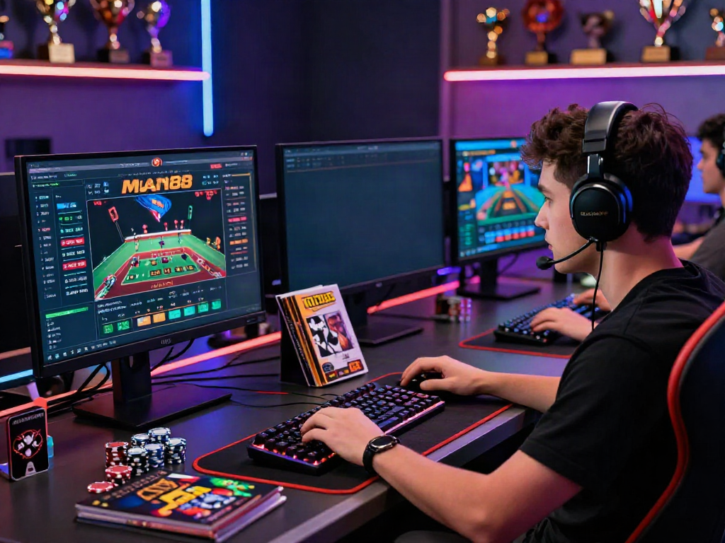 Online gaming experience on https://man88pro.com/ with vibrant atmosphere and immersive setup.