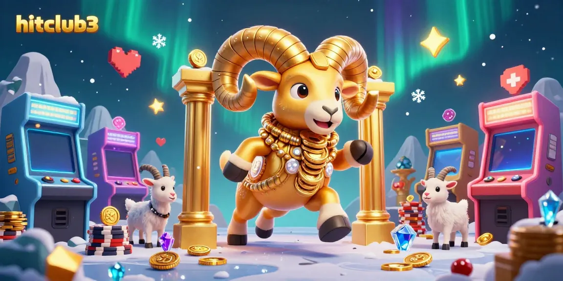 Engage in thrilling gaming adventures with hitclub3 featuring a golden ram charging through vibrant casino elements.