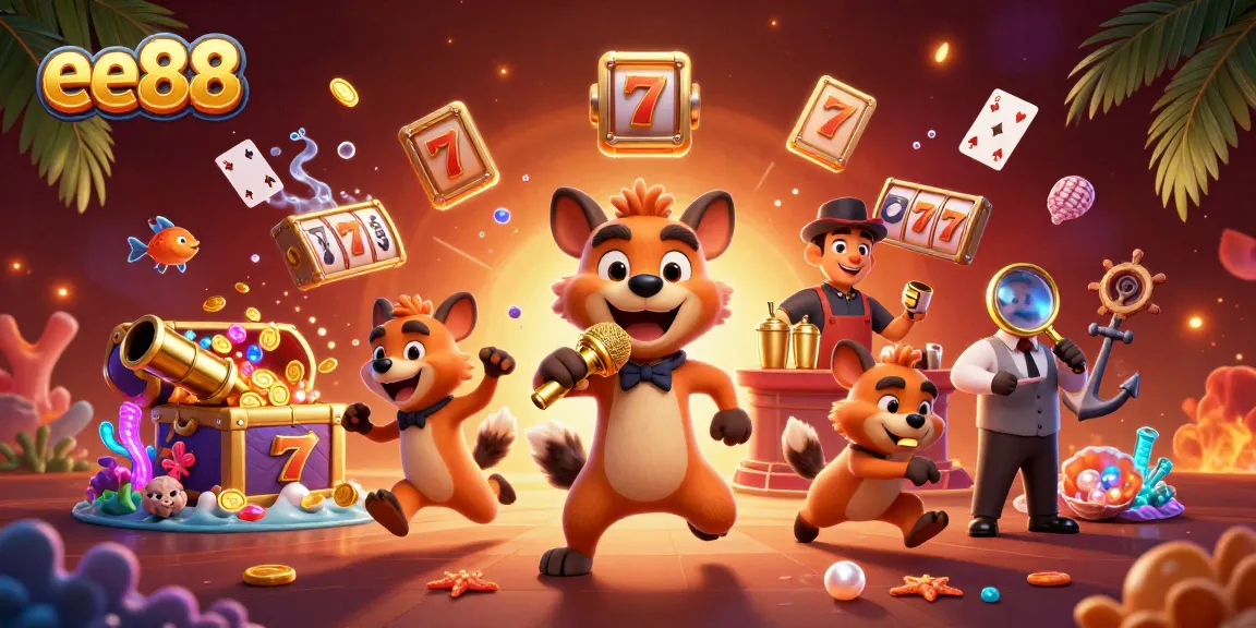 Experience the vibrant atmosphere at ee88 with hyena characters thrilling the audience in a comedy casino club.