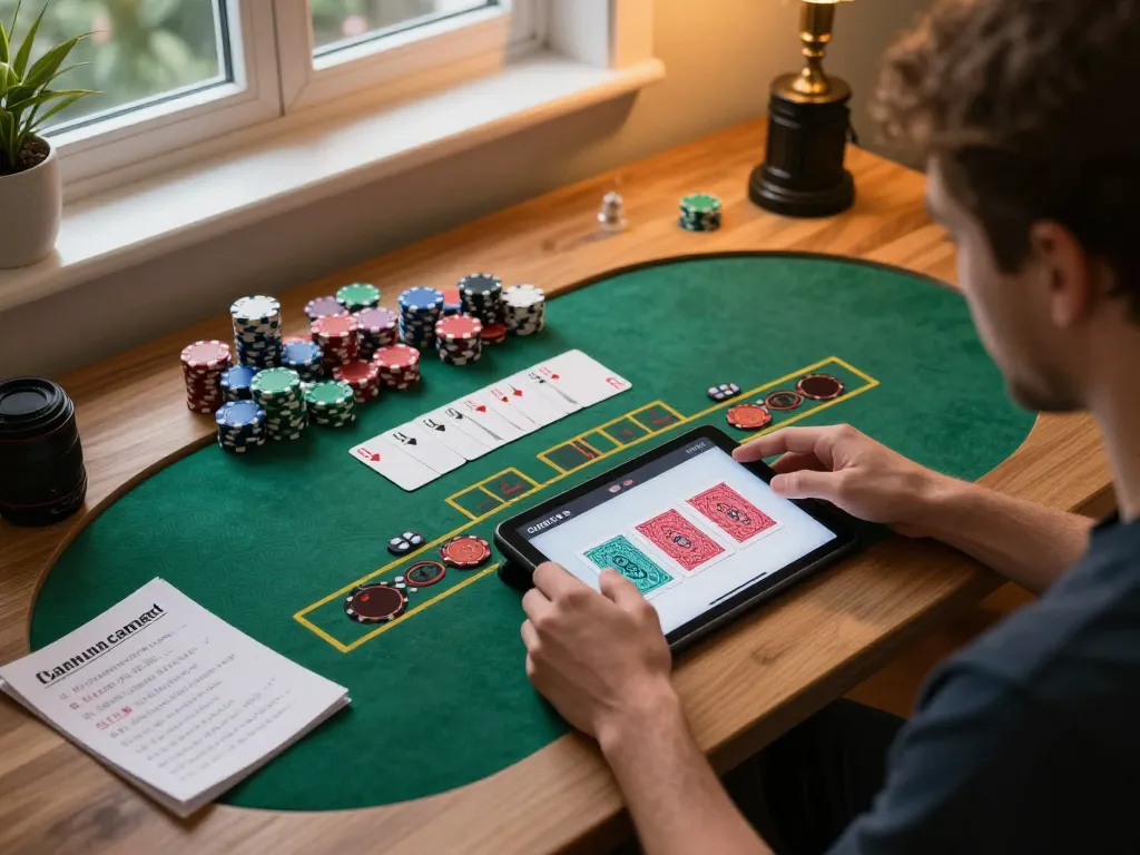 MM88 player engaging in live dealer blackjack online while managing chips and strategy notes