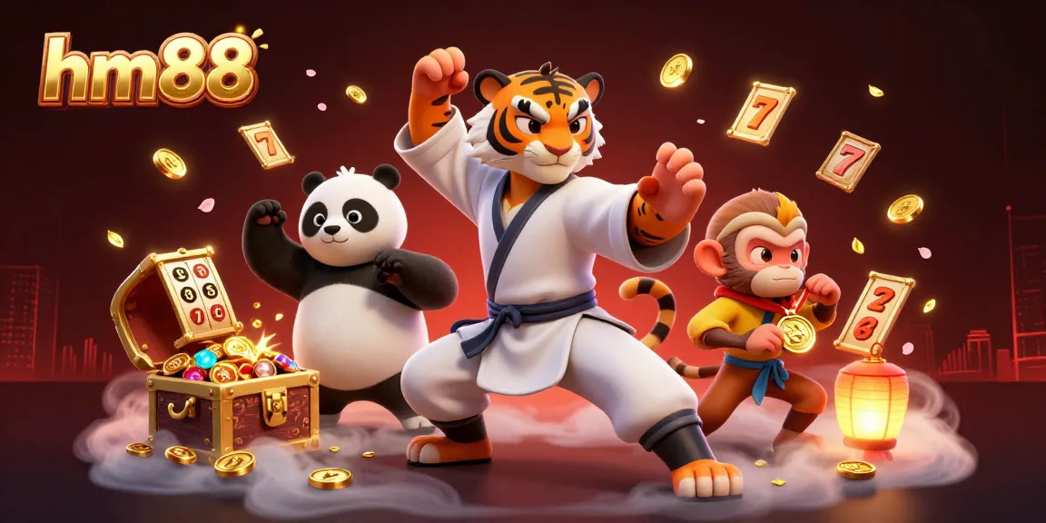 Experience thrilling gameplay with hm88 as the kung fu tiger and panda disciple showcase their skills.