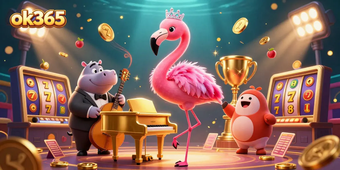 Experience exciting slots at ok365 with a lively casino scene featuring dynamic game elements.