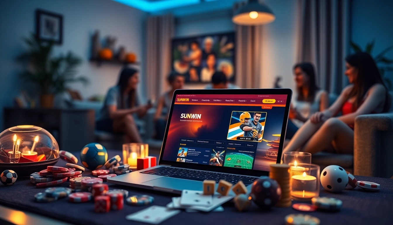 SUNWIN online betting interface with gaming elements showcasing excitement and community engagement.