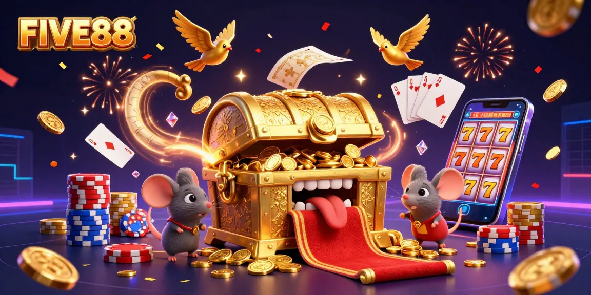 Experience thrilling wins at FIVE88 casino with engaging slot games and vibrant visuals.