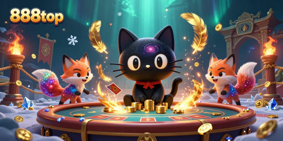 Engage in thrilling gambling action at 888top with a cosmic-themed casino illustration.